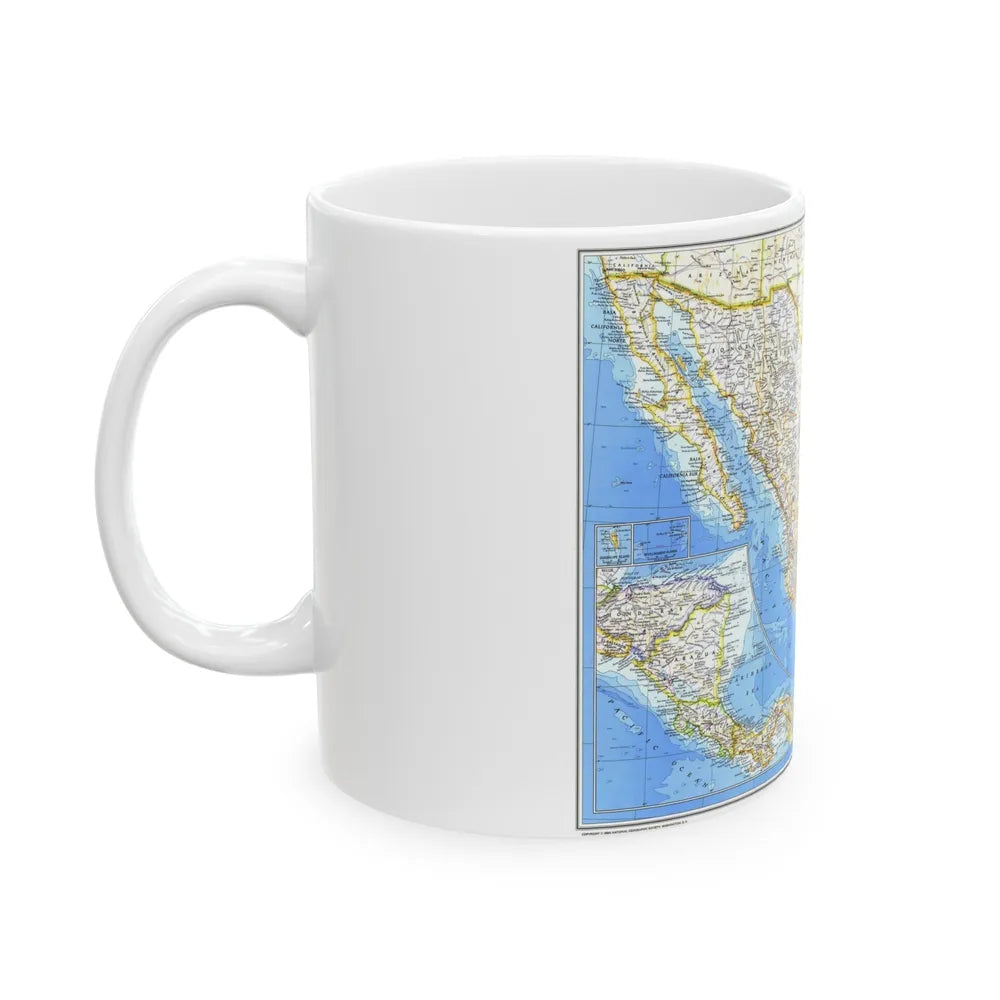 Central America & Mexico (1980) (Map) White Coffee Mug-Go Mug Yourself