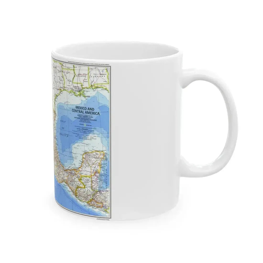 Central America & Mexico (1980) (Map) White Coffee Mug - Go Mug Yourself