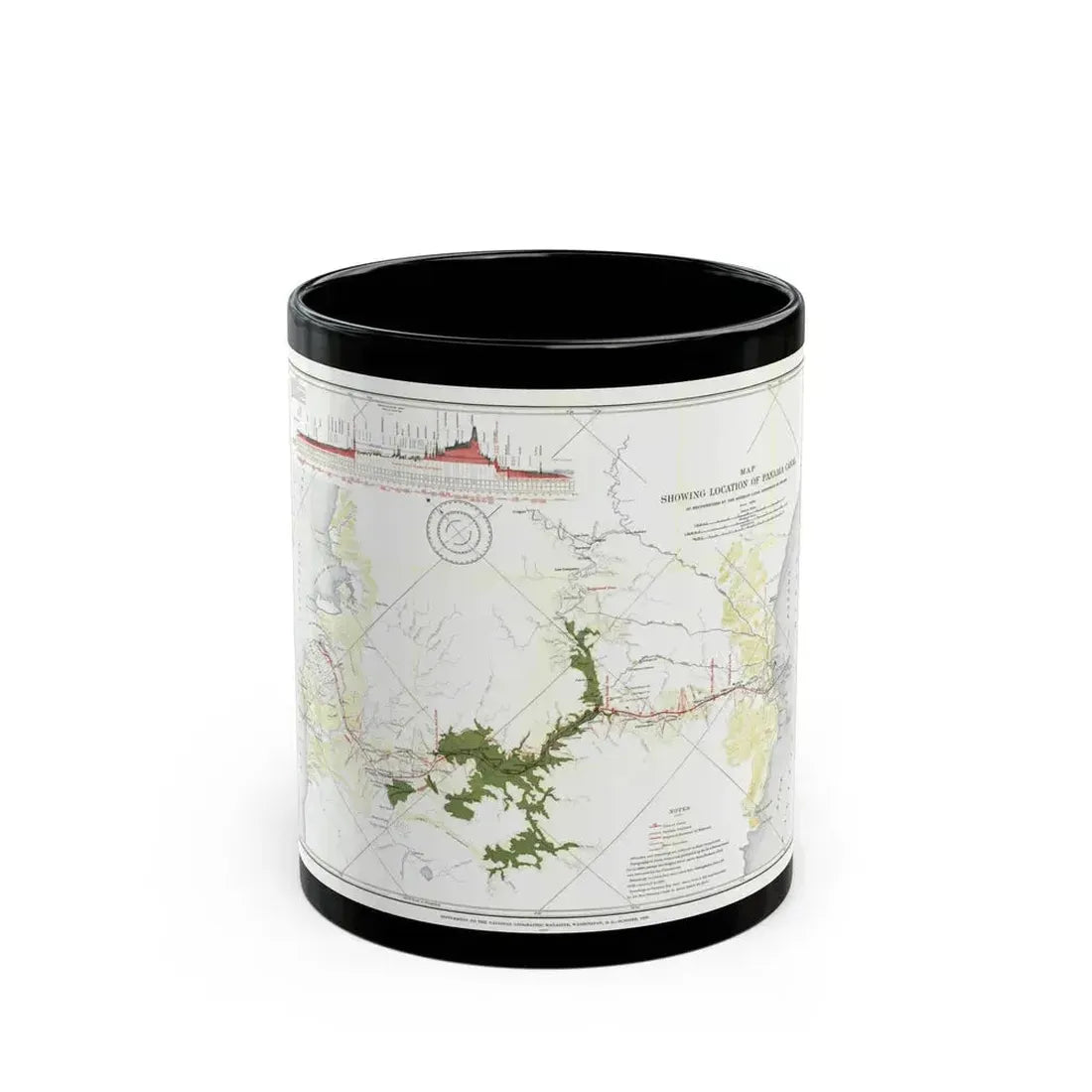 Central America - Panama Canal (1905) (Map) Black Coffee Mug 11oz - Go Mug Yourself