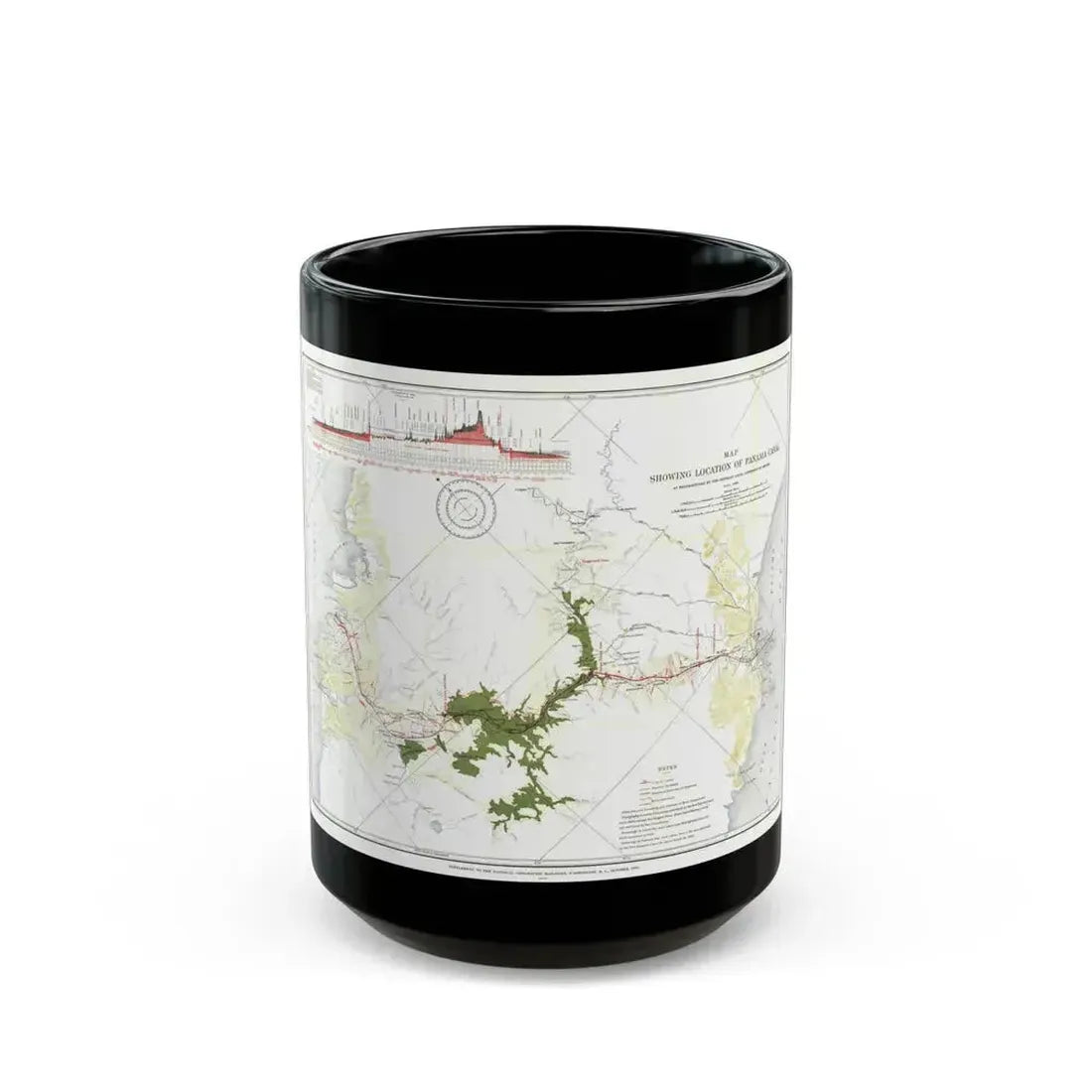Central America - Panama Canal (1905) (Map) Black Coffee Mug 15oz - Go Mug Yourself