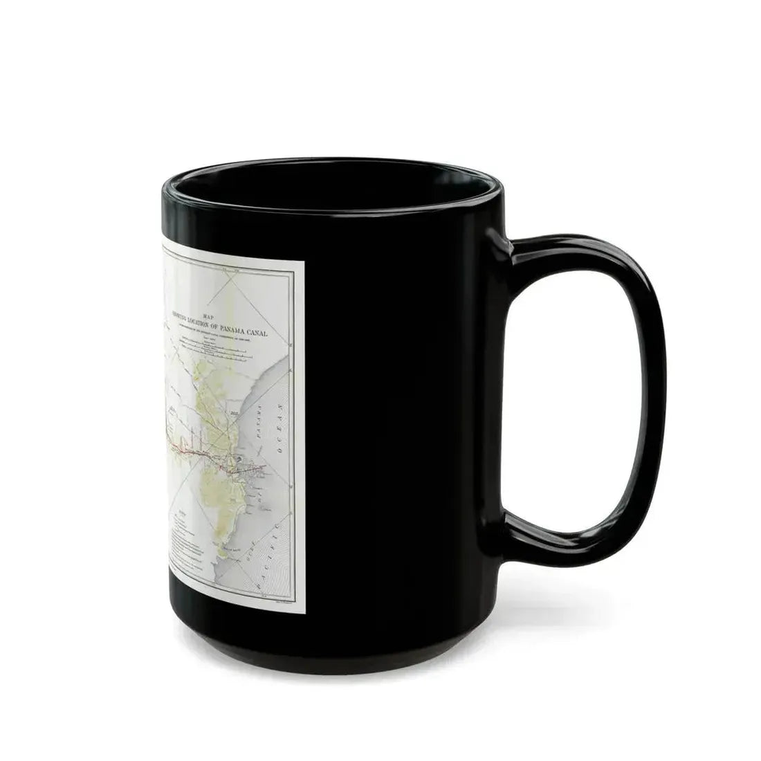 Central America - Panama Canal (1905) (Map) Black Coffee Mug - Go Mug Yourself