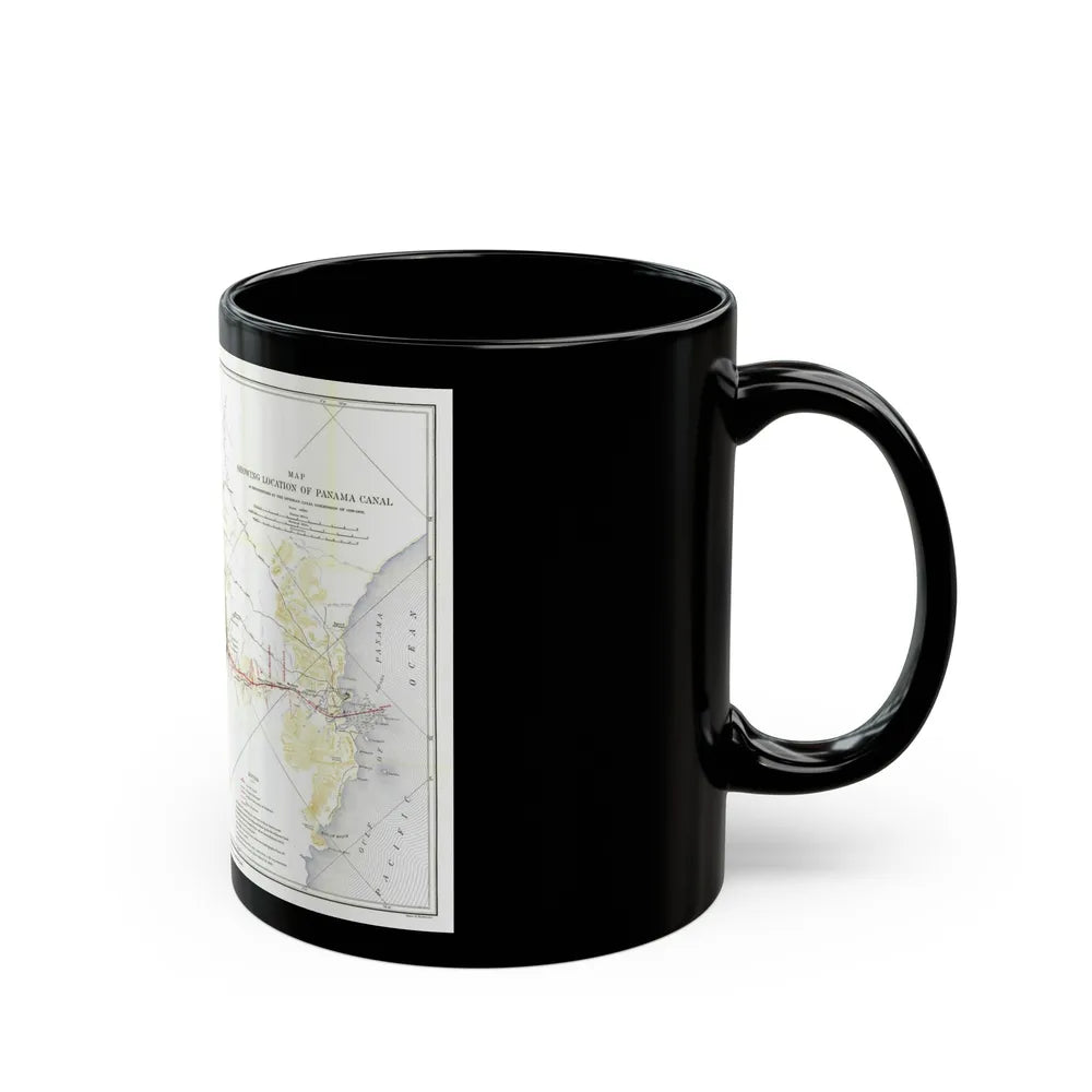 Central America - Panama Canal (1905) (Map) Black Coffee Mug-Go Mug Yourself