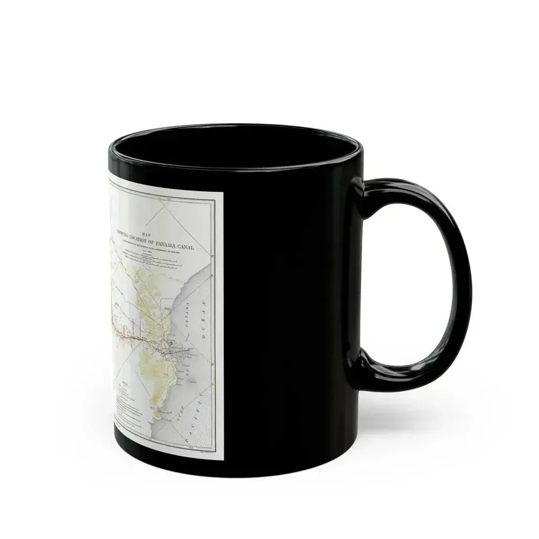 Central America - Panama Canal (1905) (Map) Black Coffee Mug - Go Mug Yourself