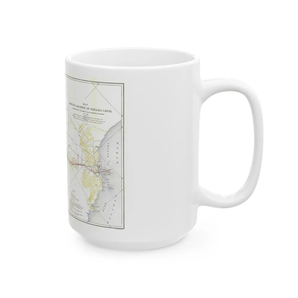 Central America - Panama Canal (1905) (Map) White Coffee Mug-Go Mug Yourself