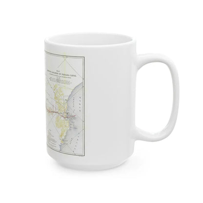 Central America - Panama Canal (1905) (Map) White Coffee Mug-Go Mug Yourself