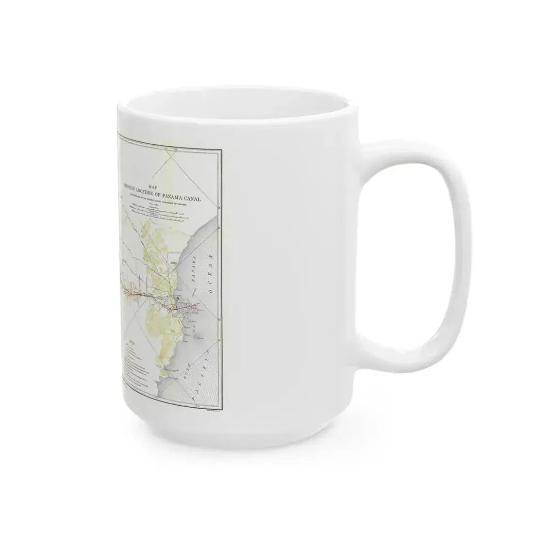 Central America - Panama Canal (1905) (Map) White Coffee Mug - Go Mug Yourself