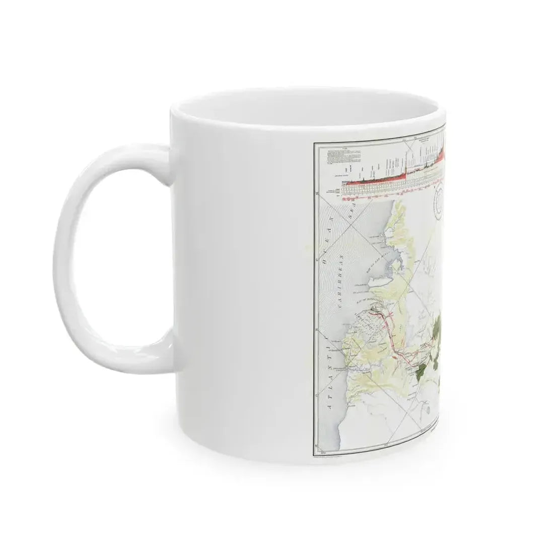Central America - Panama Canal (1905) (Map) White Coffee Mug - Go Mug Yourself