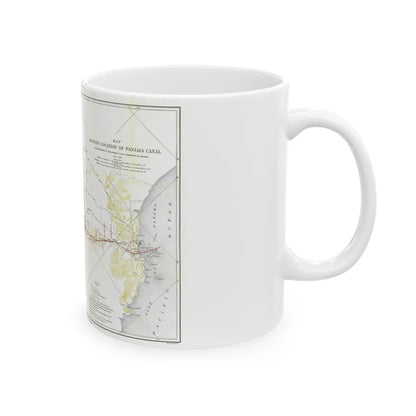 Central America - Panama Canal (1905) (Map) White Coffee Mug-Go Mug Yourself