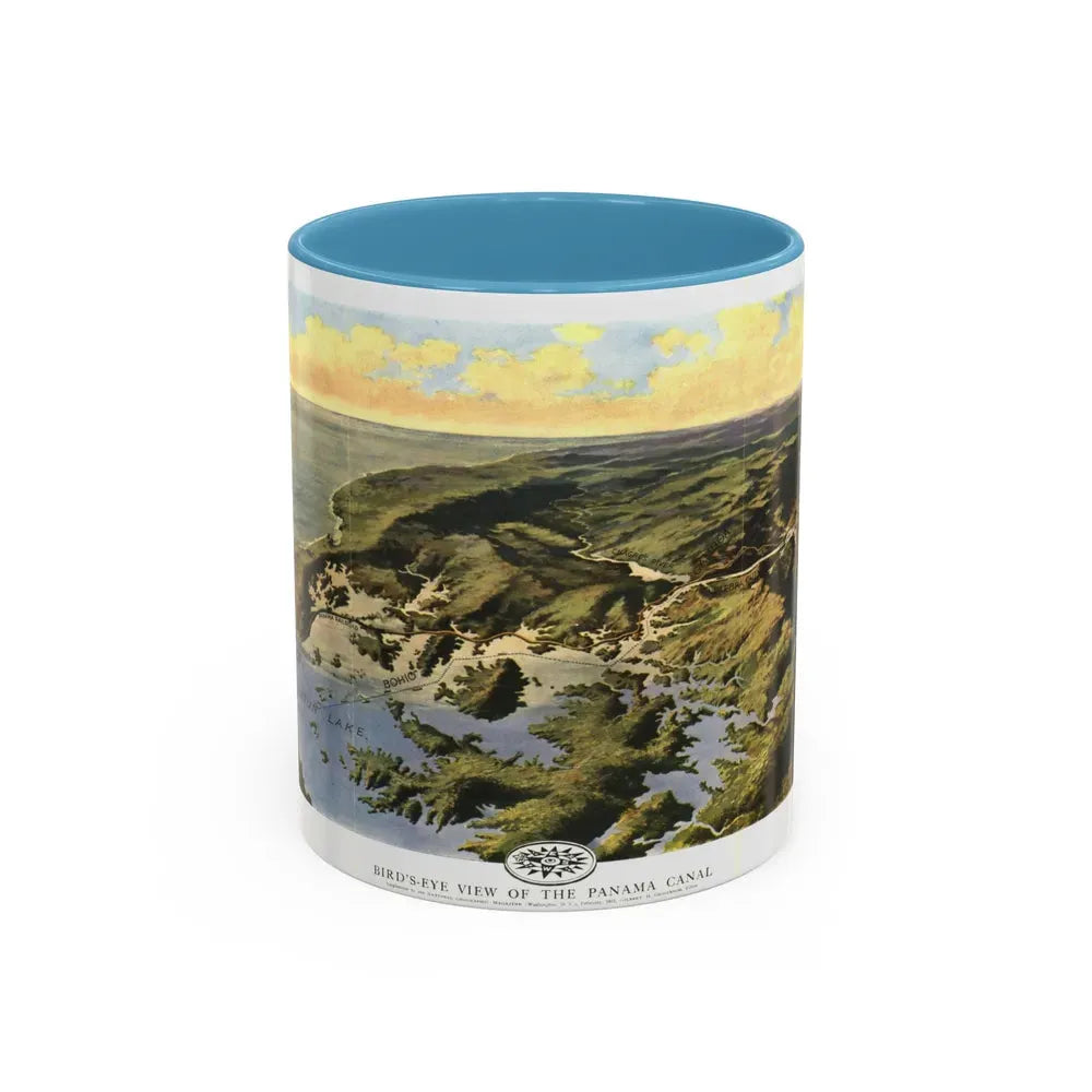 Central America - Panama Canal (1912) (Map) Accent Coffee Mug 11oz Light Blue - Go Mug Yourself