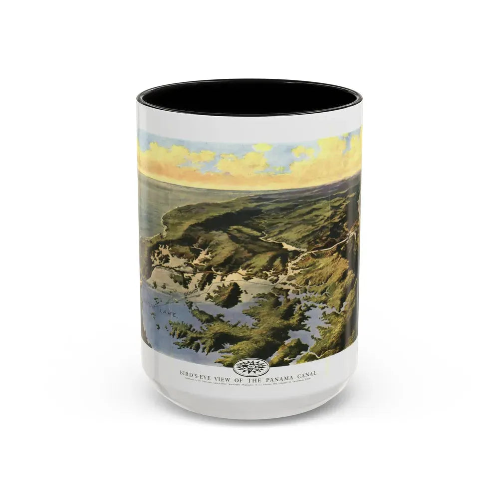 Central America - Panama Canal (1912) (Map) Accent Coffee Mug 15oz Black - Go Mug Yourself