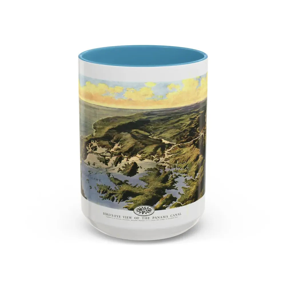 Central America - Panama Canal (1912) (Map) Accent Coffee Mug 15oz Light Blue - Go Mug Yourself