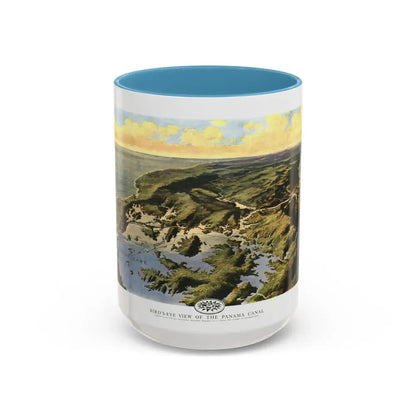 Central America - Panama Canal (1912) (Map) Accent Coffee Mug 15oz Light Blue - Go Mug Yourself