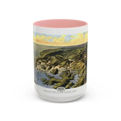 Central America - Panama Canal (1912) (Map) Accent Coffee Mug 15oz Pink - Go Mug Yourself