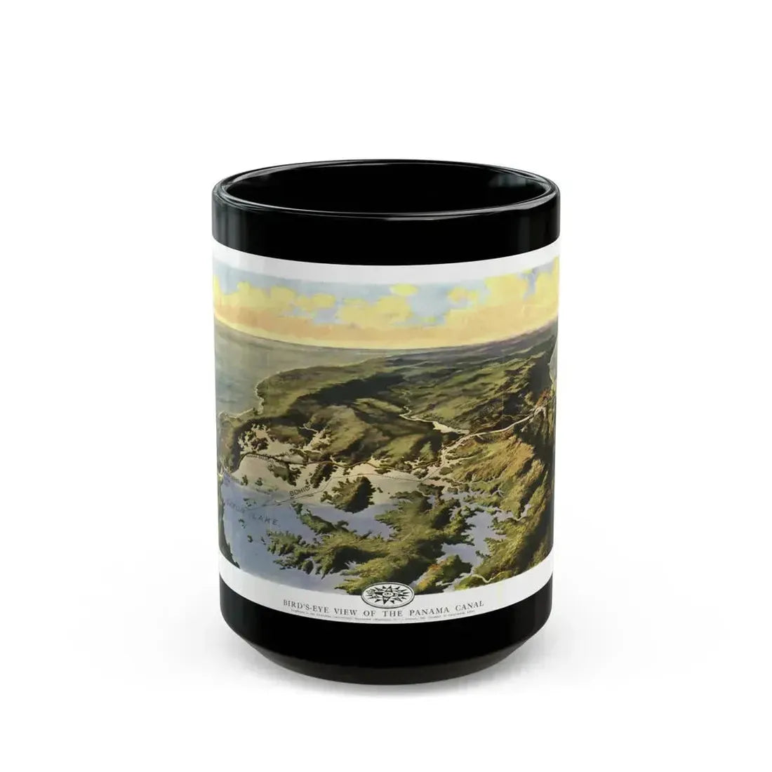 Central America - Panama Canal (1912) (Map) Black Coffee Mug 15oz - Go Mug Yourself