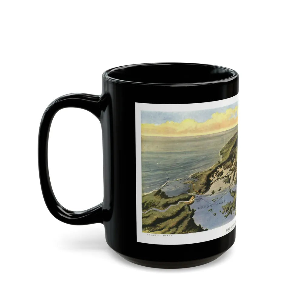 Central America - Panama Canal (1912) (Map) Black Coffee Mug-Go Mug Yourself