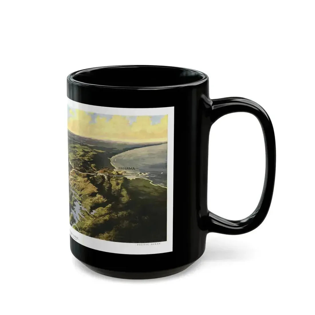 Central America - Panama Canal (1912) (Map) Black Coffee Mug - Go Mug Yourself
