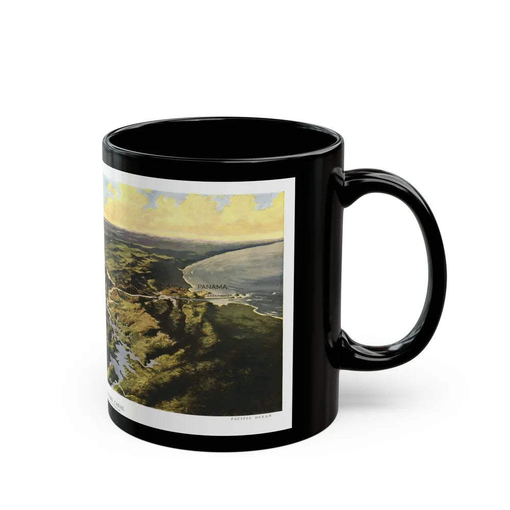 Central America - Panama Canal (1912) (Map) Black Coffee Mug-Go Mug Yourself