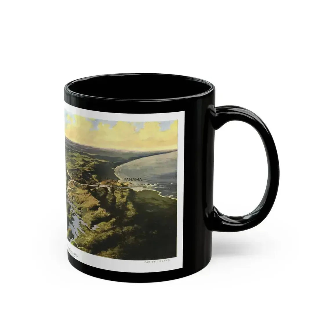 Central America - Panama Canal (1912) (Map) Black Coffee Mug - Go Mug Yourself