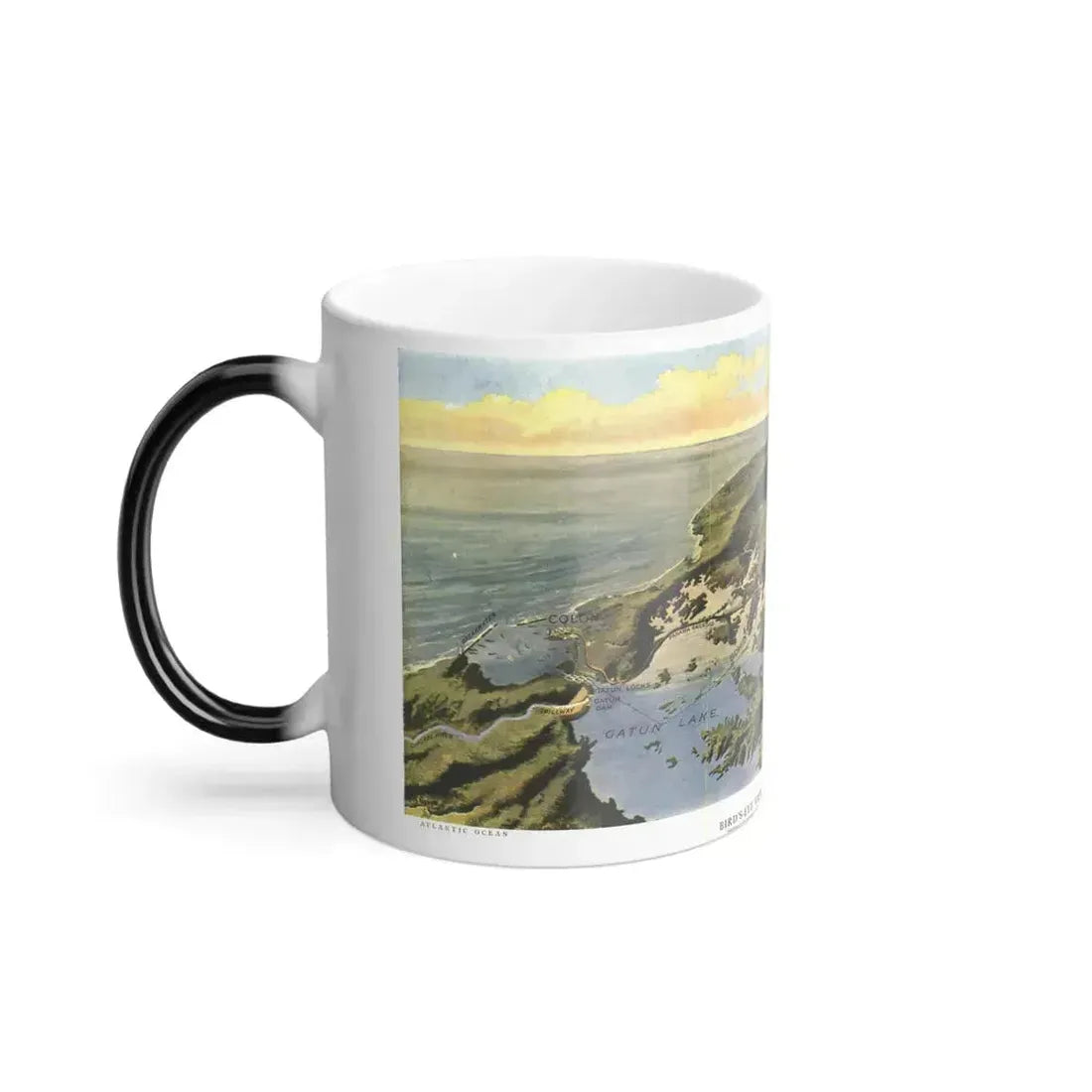 Central America - Panama Canal (1912) (Map) Color Changing Mug 11oz - Go Mug Yourself