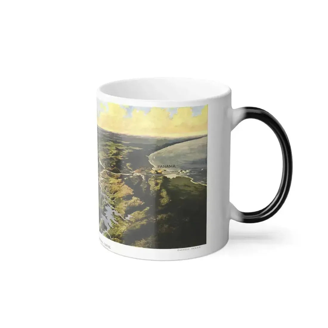 Central America - Panama Canal (1912) (Map) Color Changing Mug 11oz - Go Mug Yourself