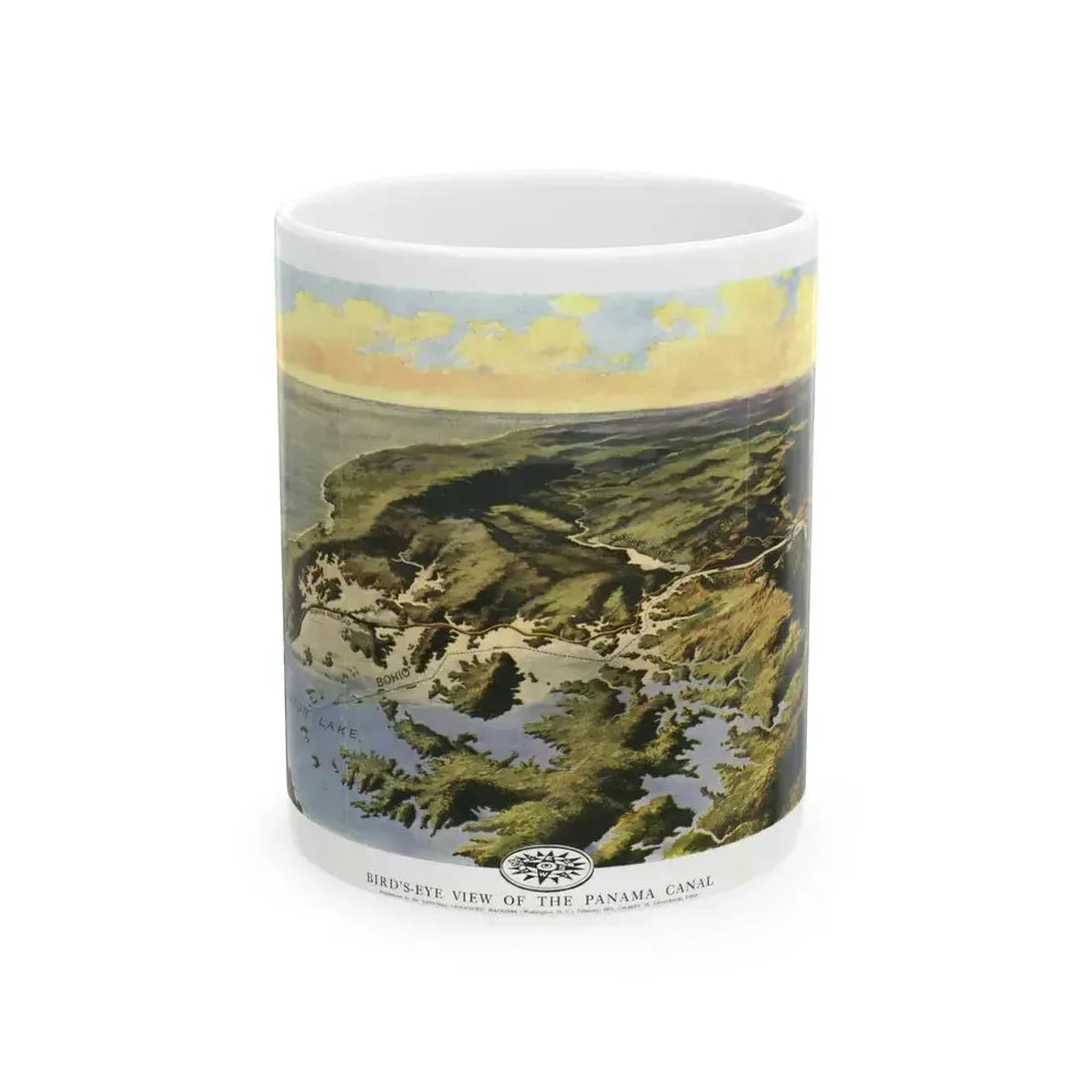 Central America - Panama Canal (1912) (Map) White Coffee Mug 11oz - Go Mug Yourself