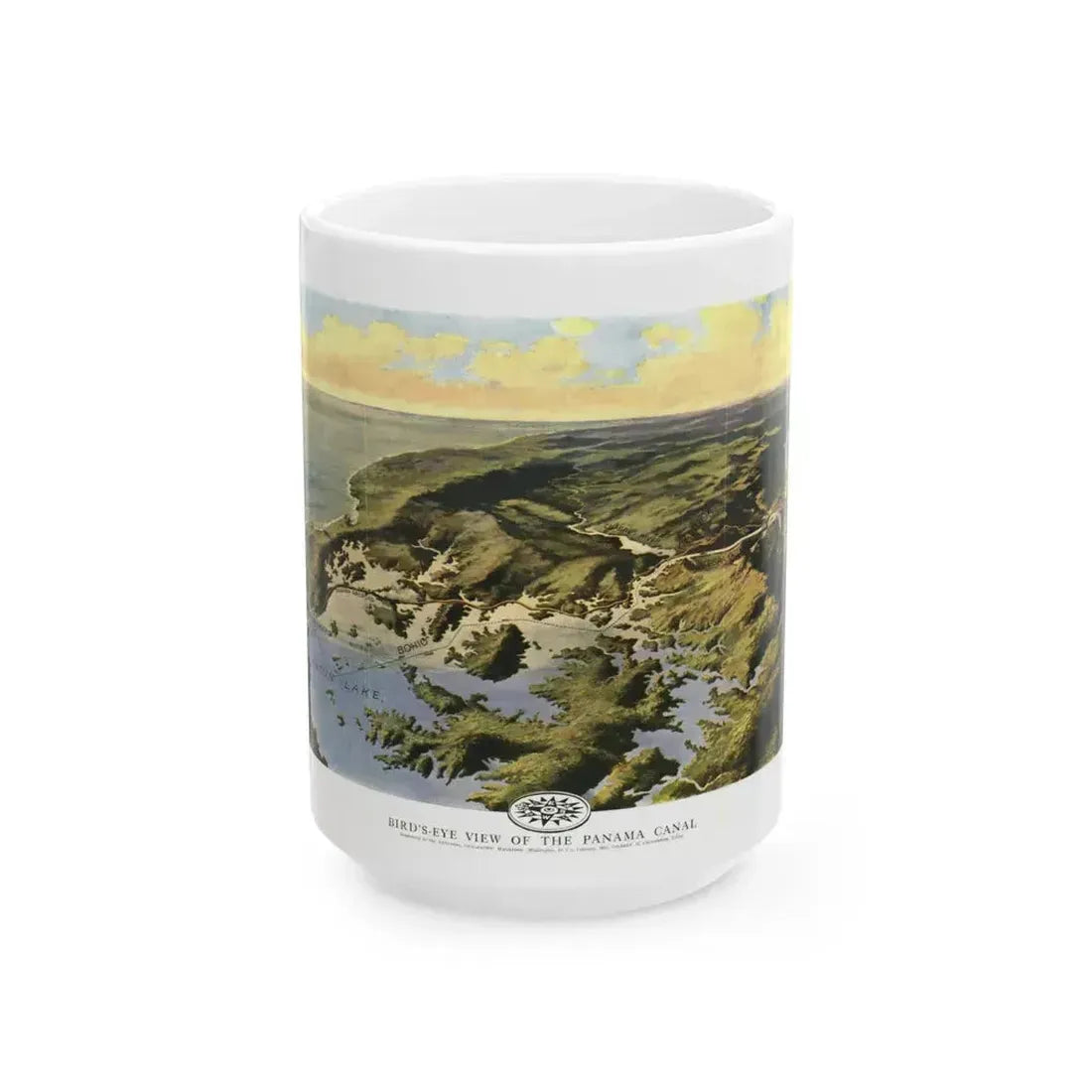 Central America - Panama Canal (1912) (Map) White Coffee Mug 15oz - Go Mug Yourself