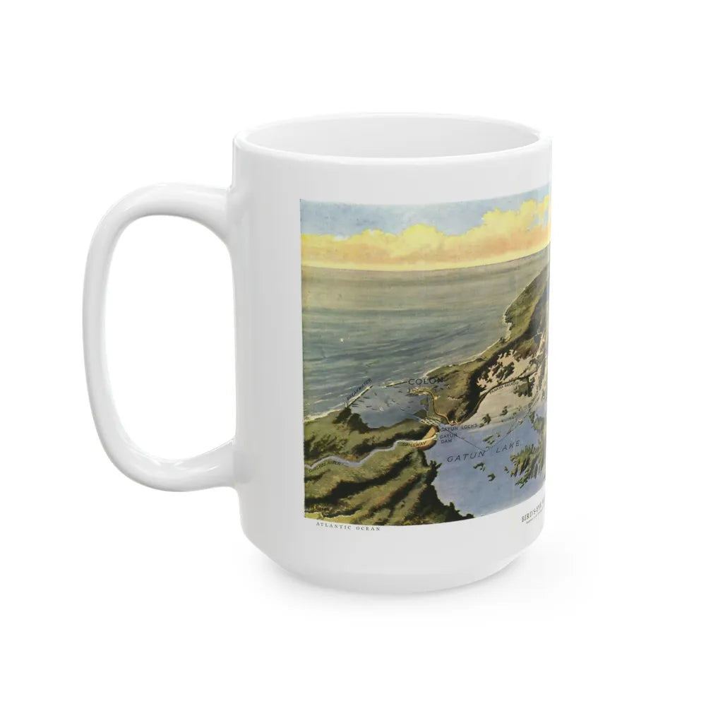 Central America - Panama Canal (1912) (Map) White Coffee Mug-Go Mug Yourself