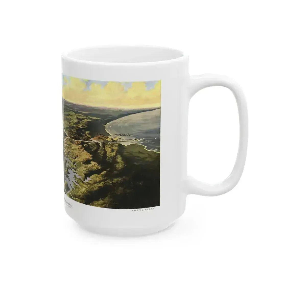 Central America - Panama Canal (1912) (Map) White Coffee Mug - Go Mug Yourself