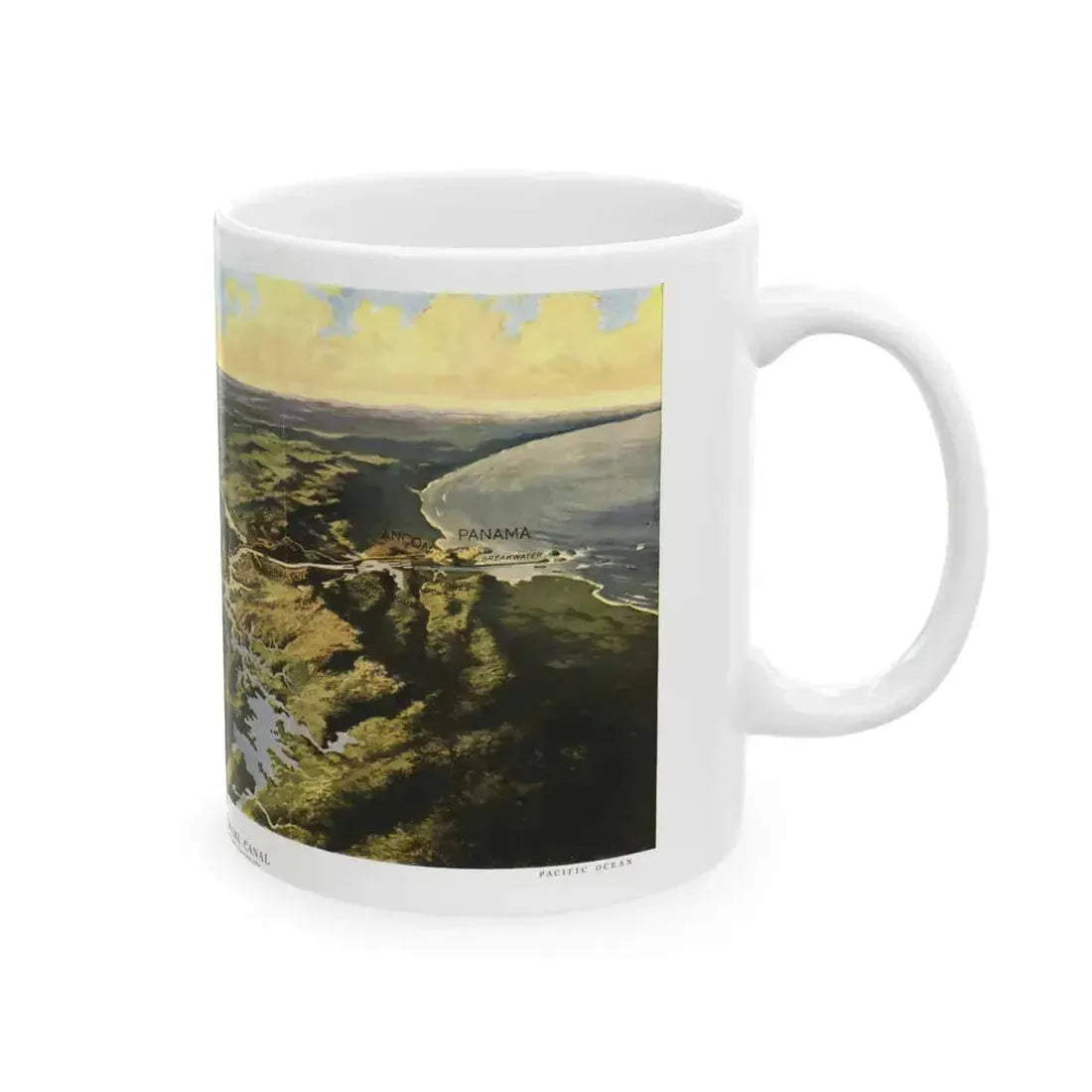 Central America - Panama Canal (1912) (Map) White Coffee Mug - Go Mug Yourself
