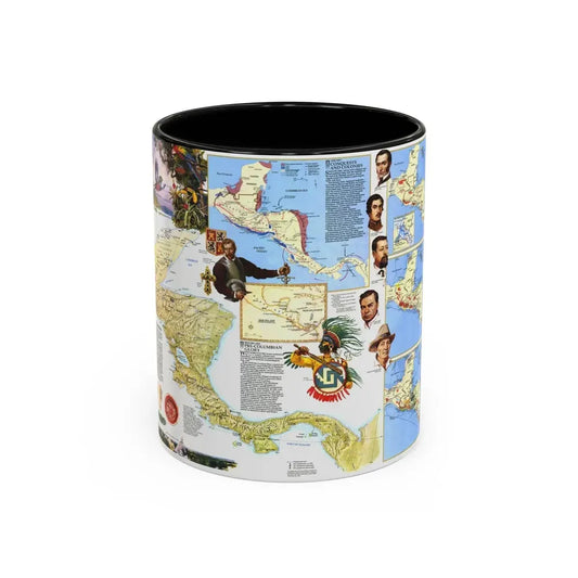 Central America Past and Present (1986) (Map) Accent Coffee Mug 11oz Black - Go Mug Yourself