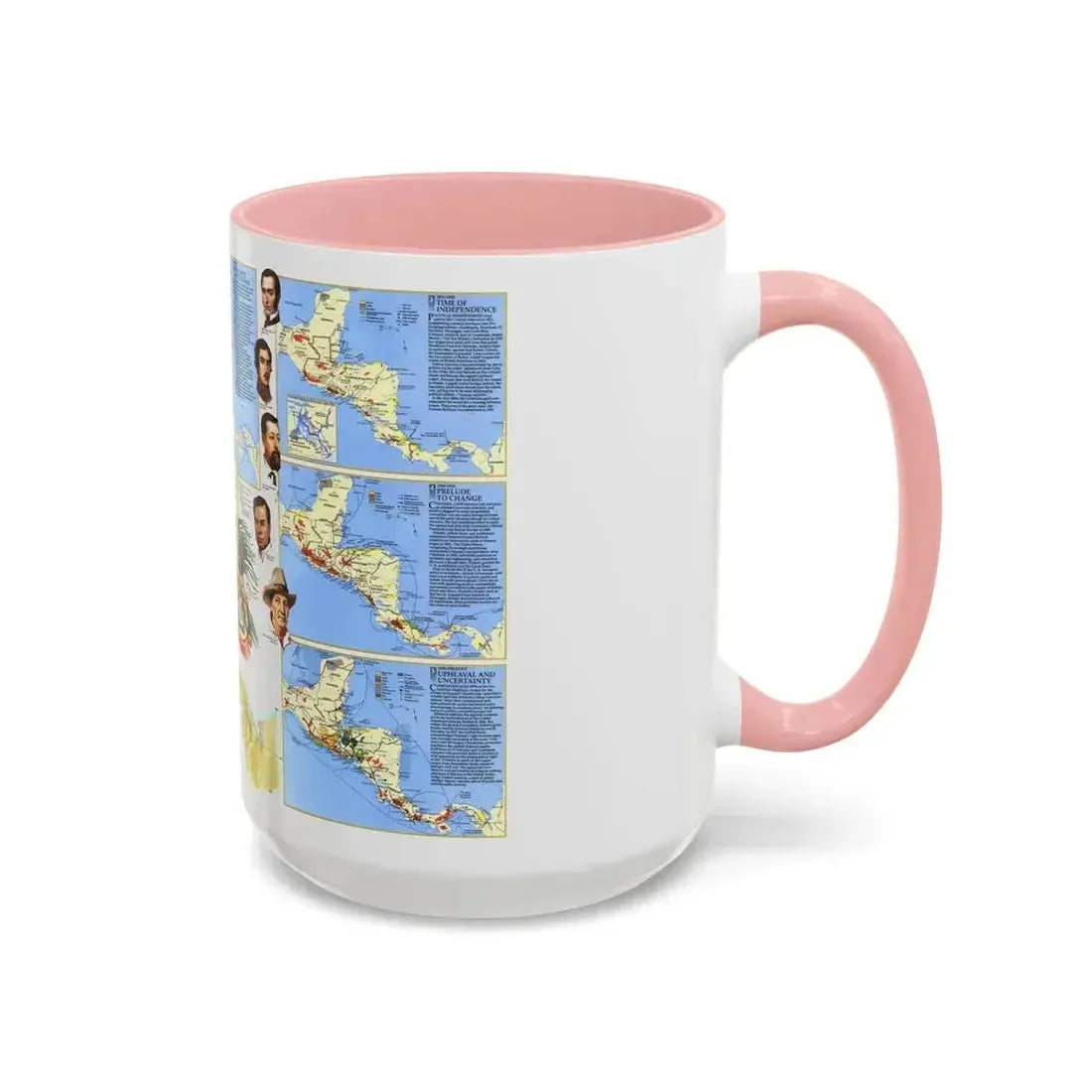 Central America Past and Present (1986) (Map) Accent Coffee Mug - Go Mug Yourself