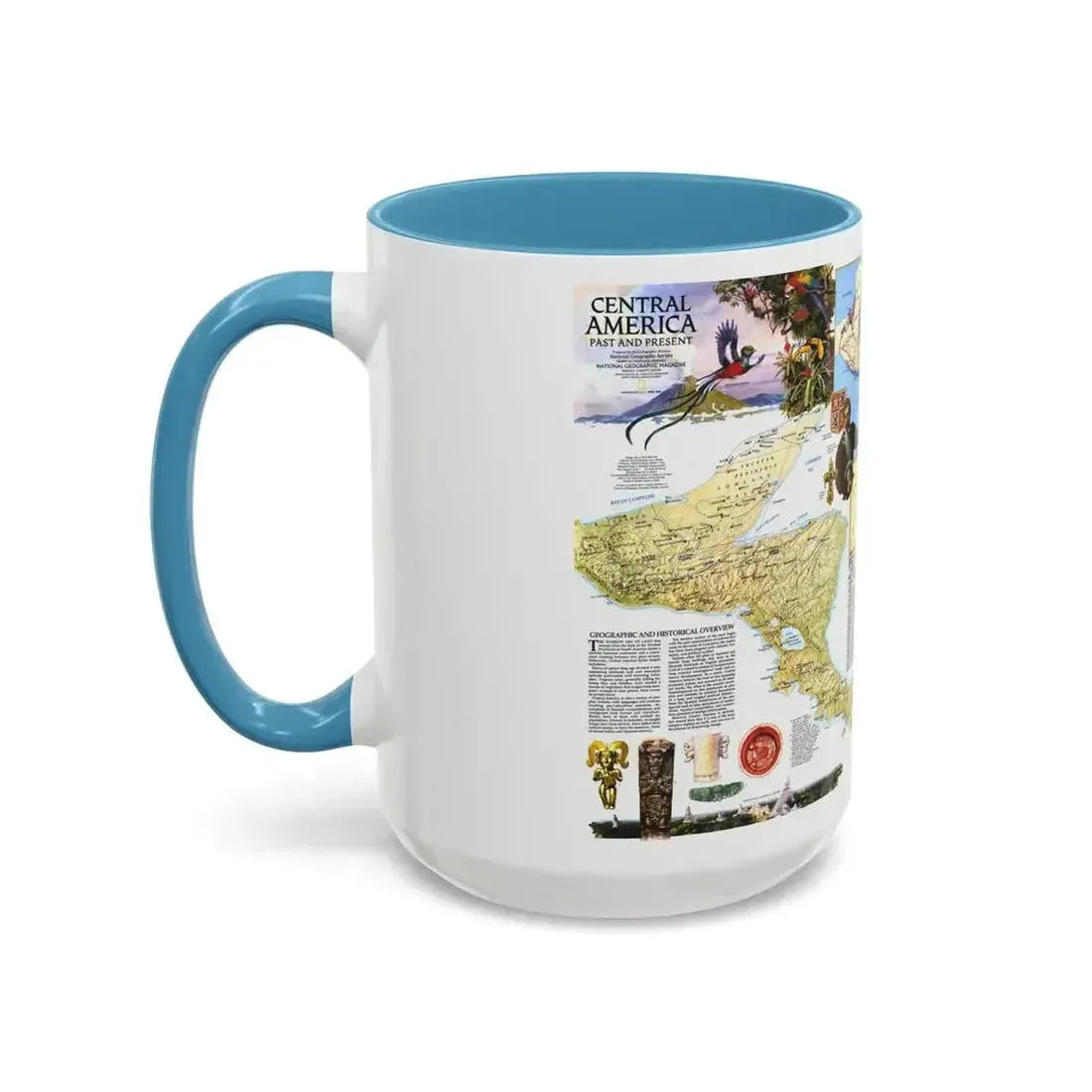 Central America Past and Present (1986) (Map) Accent Coffee Mug - Go Mug Yourself