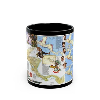 Central America Past and Present (1986) (Map) Black Coffee Mug-11oz-Go Mug Yourself