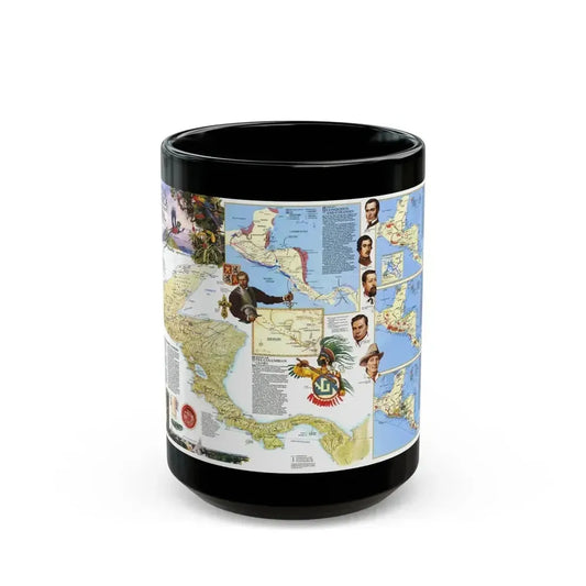 Central America Past and Present (1986) (Map) Black Coffee Mug 15oz - Go Mug Yourself