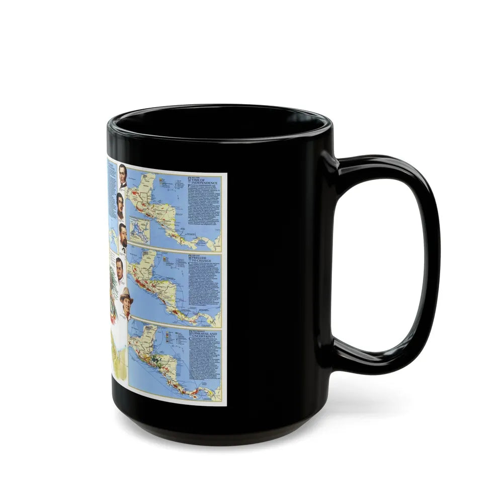 Central America Past and Present (1986) (Map) Black Coffee Mug-Go Mug Yourself