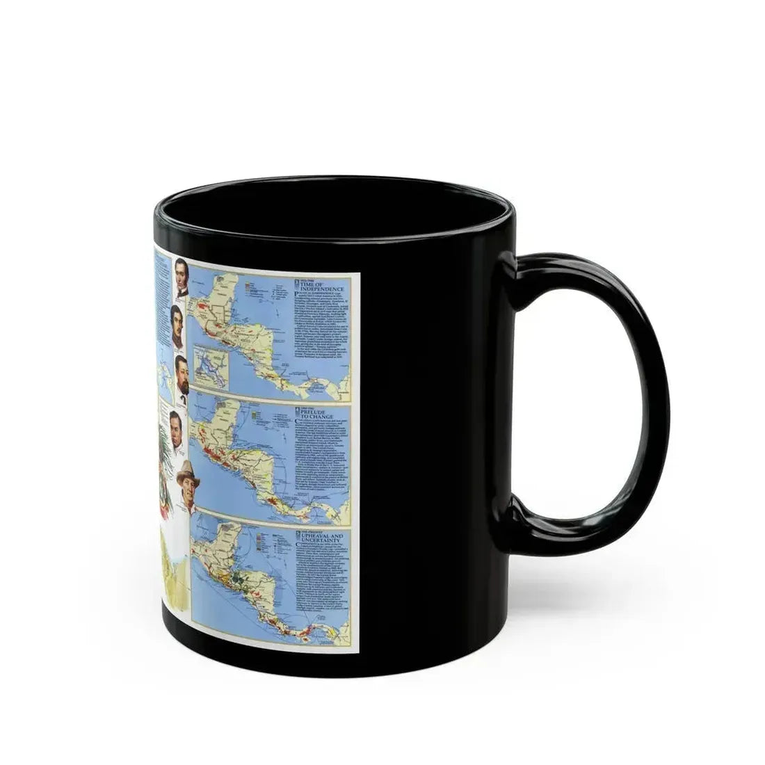 Central America Past and Present (1986) (Map) Black Coffee Mug - Go Mug Yourself