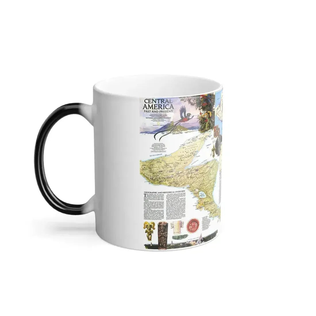 Central America Past and Present (1986) (Map) Color Changing Mug 11oz - Go Mug Yourself