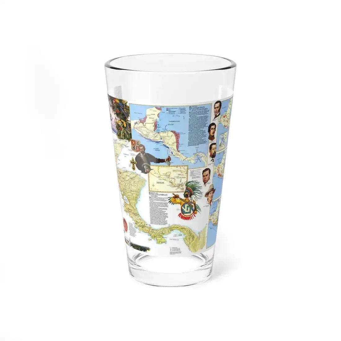 Central America Past and Present (1986) (Map) Pint Glass 16oz 16oz - Go Mug Yourself