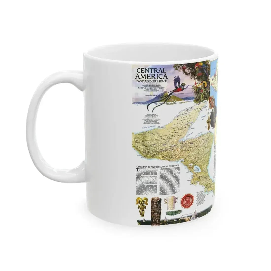 Central America Past and Present (1986) (Map) White Coffee Mug - Go Mug Yourself
