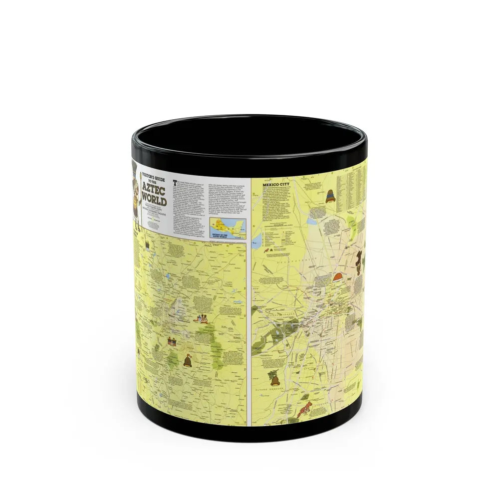 Central America - The Aztec World (1980) (Map) Black Coffee Mug-11oz-Go Mug Yourself