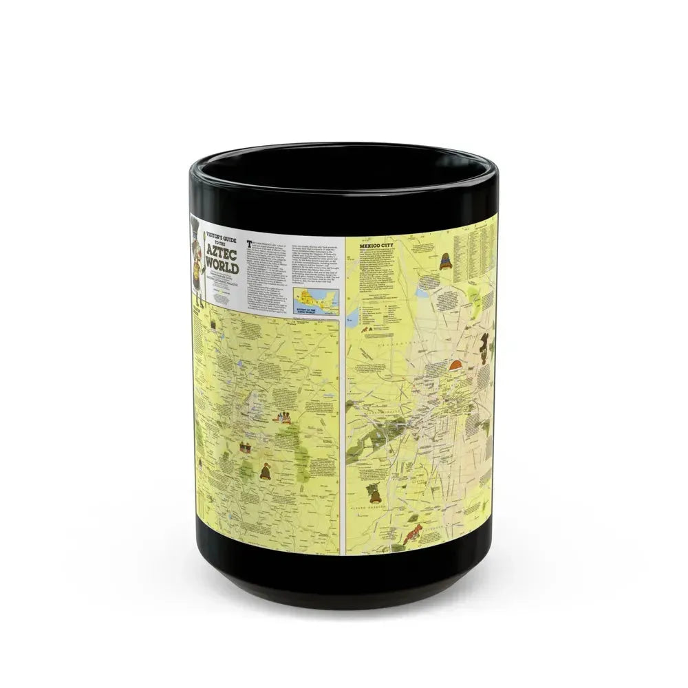 Central America - The Aztec World (1980) (Map) Black Coffee Mug 15oz - Go Mug Yourself