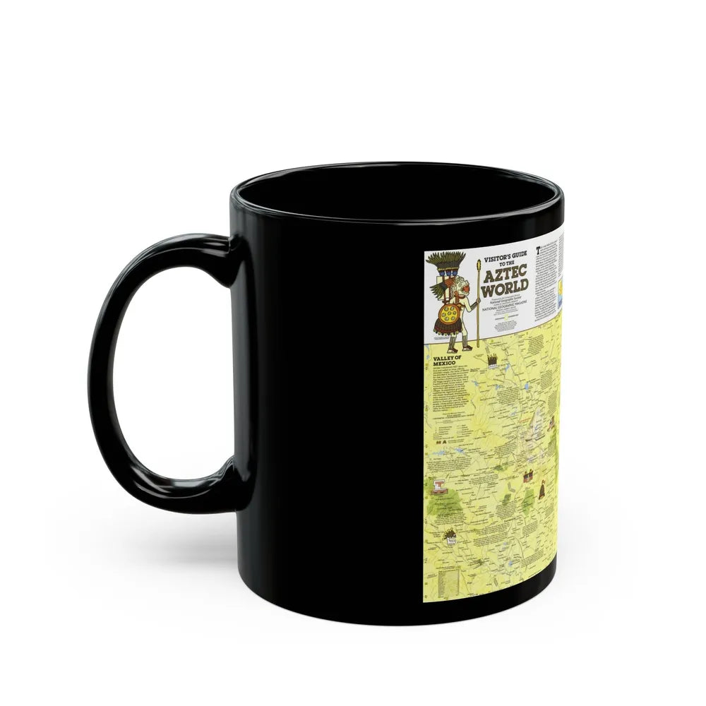 Central America - The Aztec World (1980) (Map) Black Coffee Mug-Go Mug Yourself