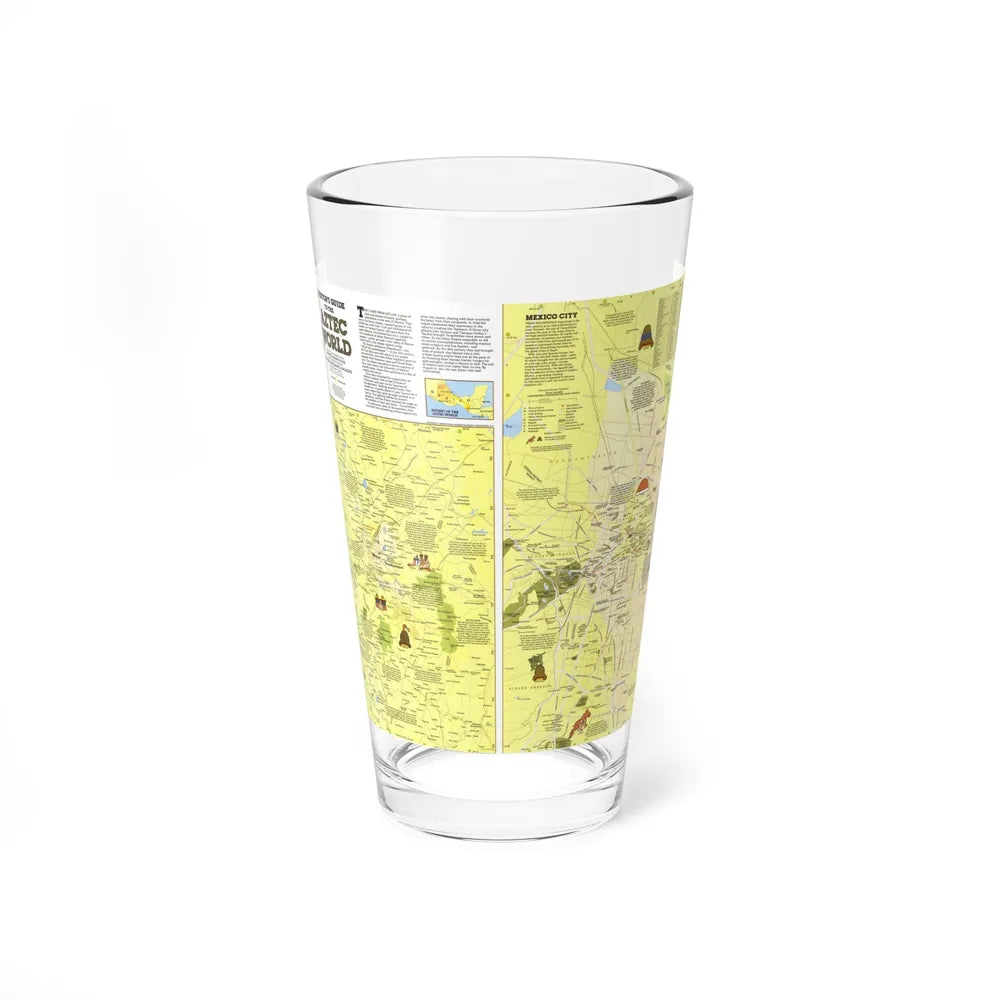 Central America - The Aztec World (1980) (Map) Pint Glass 16oz-16oz-Go Mug Yourself