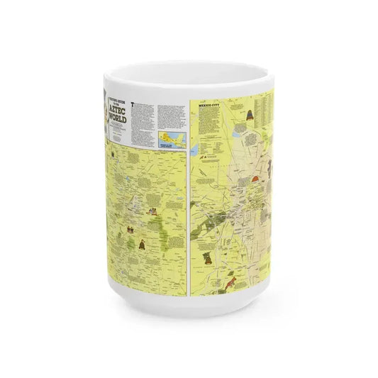 Central America - The Aztec World (1980) (Map) White Coffee Mug 15oz - Go Mug Yourself