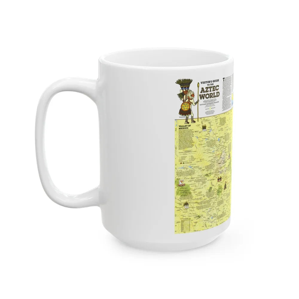 Central America - The Aztec World (1980) (Map) White Coffee Mug-Go Mug Yourself