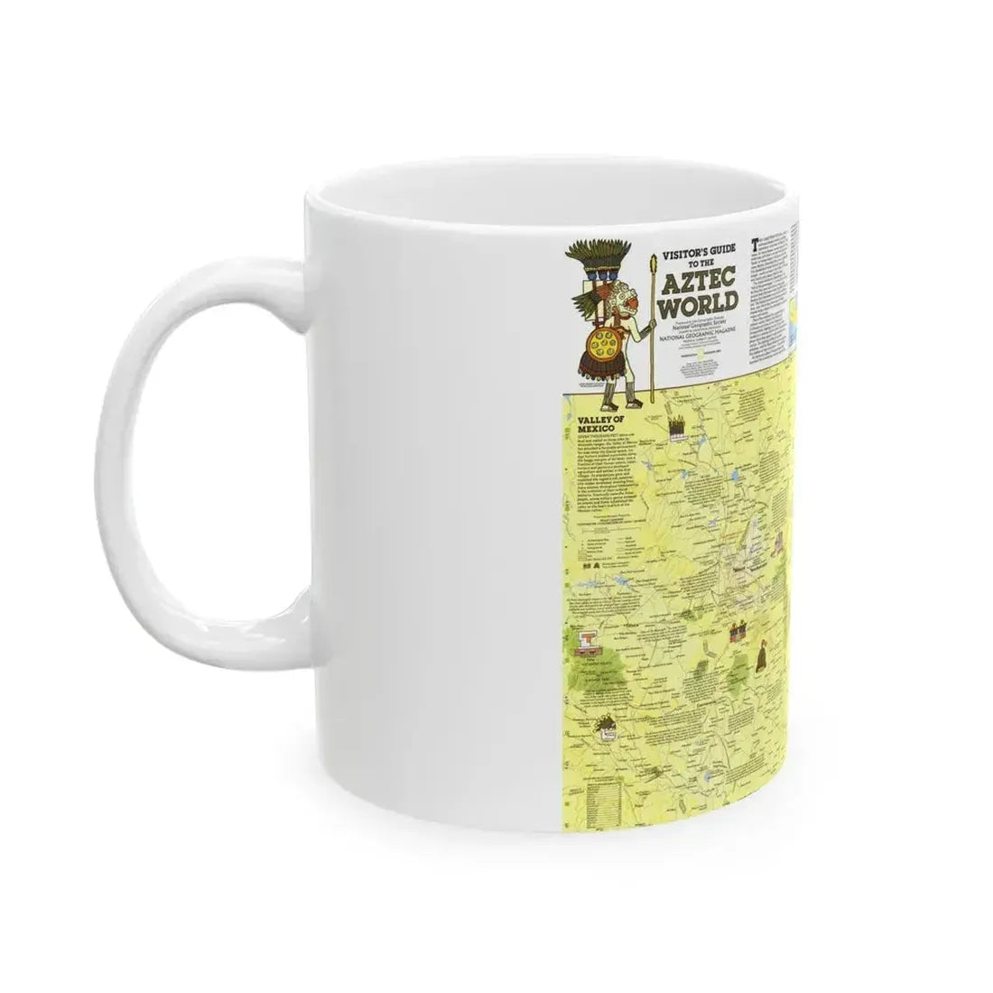Central America - The Aztec World (1980) (Map) White Coffee Mug - Go Mug Yourself