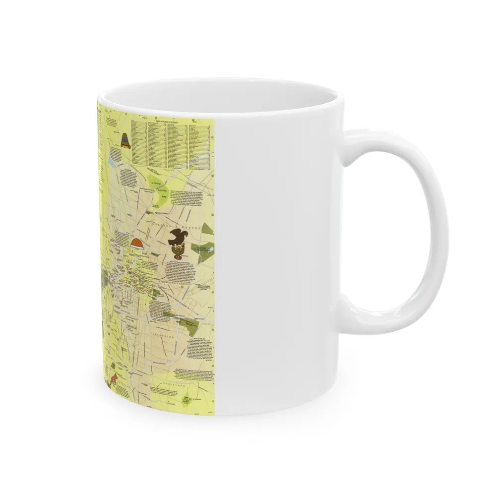 Central America - The Aztec World (1980) (Map) White Coffee Mug-Go Mug Yourself