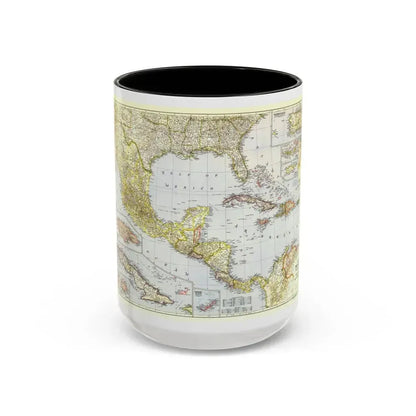 Central America - The Caribbean (1947) (Map) Accent Coffee Mug 15oz Black - Go Mug Yourself