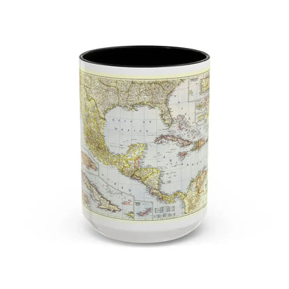 Central America - The Caribbean (1947) (Map) Accent Coffee Mug 15oz Black - Go Mug Yourself