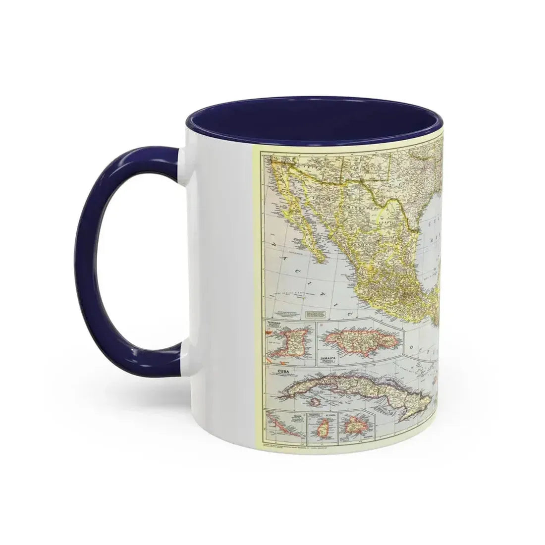 Central America - The Caribbean (1947) (Map) Accent Coffee Mug - Go Mug Yourself